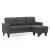 LIANA S DARK GREY ΥΦΑΣΜΑ ΓΩΝΙΑ 185Χ126X84εκ.