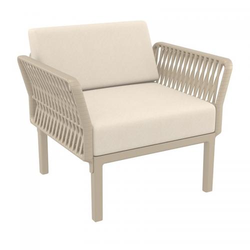 PORTOFINO LOUNGE ΠΟΛΥΘΡΟΝΑ TAUPE/ΜΑΞ. BEIGE ΠΟΛ/ΝΙΟΥ 90X80Χ69εκ.