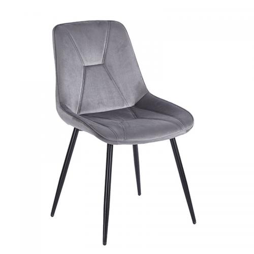 SILVIA GREY VELVET ΥΦΑΣΜΑ ΚΑΡΕΚΛΑ ΜΕΤΑΛΛΙΚΗ 51X58X87εκ.