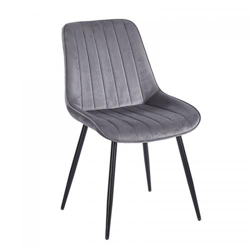 BONY GREY VELVET ΥΦΑΣΜΑ ΚΑΡΕΚΛΑ ΜΕΤΑΛΛΙΚΗ 51X58X87εκ.