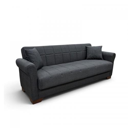 VAVEL DARK GREY ΥΦΑΣΜΑ 3ΘΕΣΙΟΣ ΚΑΝΑΠΕΣ/ΚΡΕΒΑΤΙ ΜΕ ΑΠΟΘ.ΧΩΡΟ 216X85X80εκ.