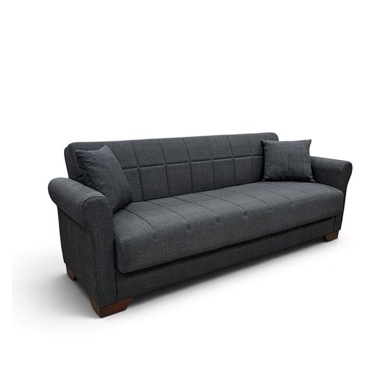 VAVEL DARK GREY ΥΦΑΣΜΑ 3ΘΕΣΙΟΣ ΚΑΝΑΠΕΣ/ΚΡΕΒΑΤΙ ΜΕ ΑΠΟΘ.ΧΩΡΟ 216X85X80εκ.