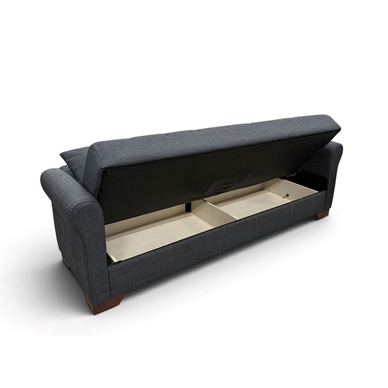 VAVEL DARK GREY ΥΦΑΣΜΑ 3ΘΕΣΙΟΣ ΚΑΝΑΠΕΣ/ΚΡΕΒΑΤΙ ΜΕ ΑΠΟΘ.ΧΩΡΟ 216X85X80εκ.