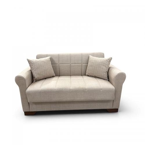 VAVEL LIGHT BROWN ΥΦΑΣΜΑ 2ΘΕΣΙΟΣ ΚΑΝΑΠΕΣ/ΚΡΕΒΑΤΙ ΜΕ ΑΠΟΘ.ΧΩΡΟ 156Χ85Χ80εκ.