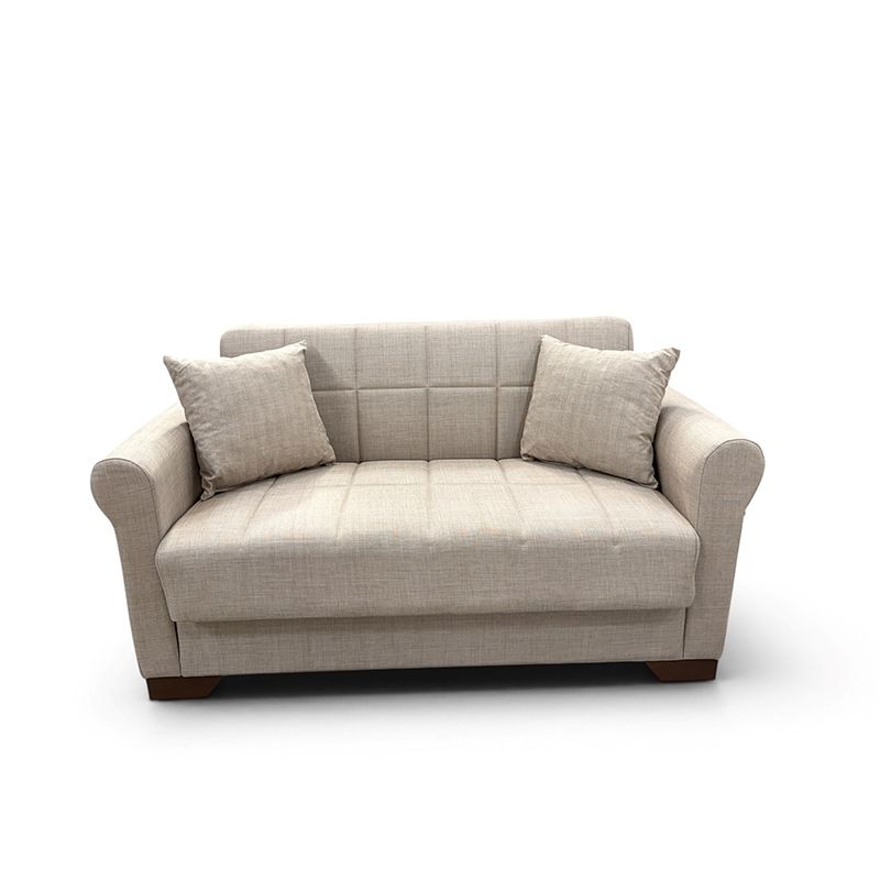 VAVEL LIGHT BROWN ΥΦΑΣΜΑ 2ΘΕΣΙΟΣ ΚΑΝΑΠΕΣ/ΚΡΕΒΑΤΙ ΜΕ ΑΠΟΘ.ΧΩΡΟ 156Χ85Χ80εκ.