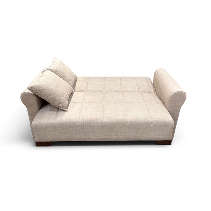 VAVEL LIGHT BROWN ΥΦΑΣΜΑ 2ΘΕΣΙΟΣ ΚΑΝΑΠΕΣ/ΚΡΕΒΑΤΙ ΜΕ ΑΠΟΘ.ΧΩΡΟ 156Χ85Χ80εκ.