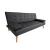 MERYL BLACK PU ΚΑΝΑΠΕΣ ΚΡΕΒΑΤΙ 170X81X74εκ.