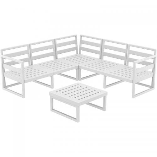 MYKONOS ΓΩΝΙΑ SET WHITE ΧΩΡΙΣ ΜΑΞΙΛΑΡΙΑ ΠΟΛ/ΝΙΟΥ (+ΤΡΑΠ.65εκ.)