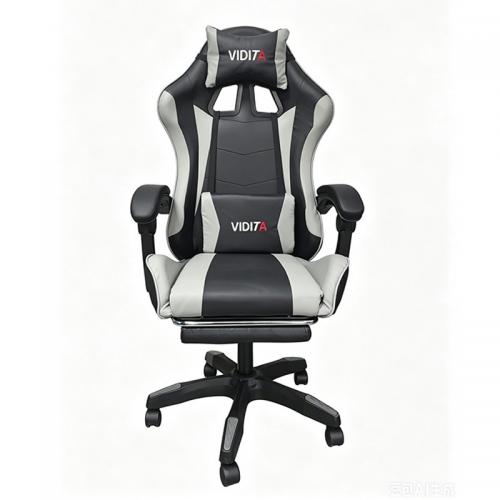 A6060 ΜΑΥΡΟ/ΓΚΡΙ ΠΟΛΥΘΡΟΝΑ GAMING/ΜΕ ΥΠΟΠΟΔΙΟ 64X62X113-121εκ.
