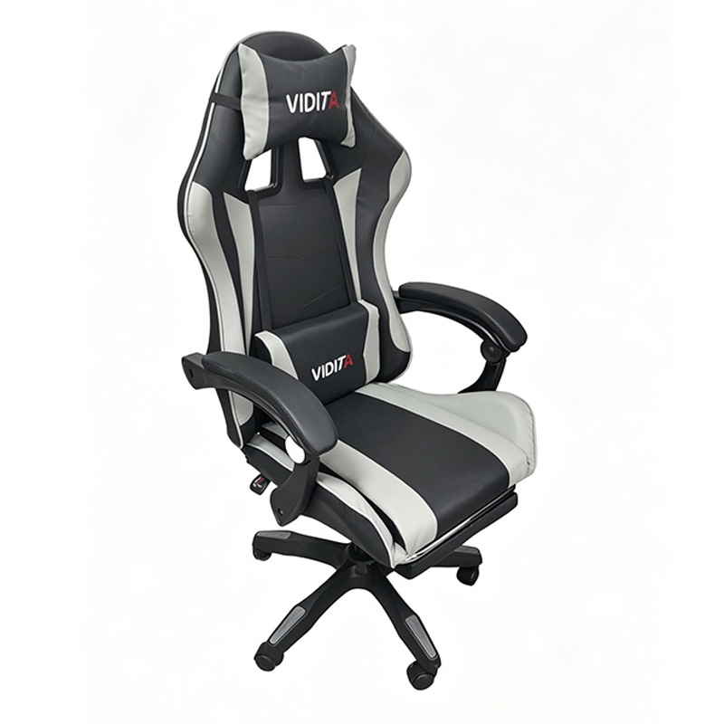 A6060 ΜΑΥΡΟ/ΓΚΡΙ ΠΟΛΥΘΡΟΝΑ GAMING/ΜΕ ΥΠΟΠΟΔΙΟ 64X62X113-121εκ.