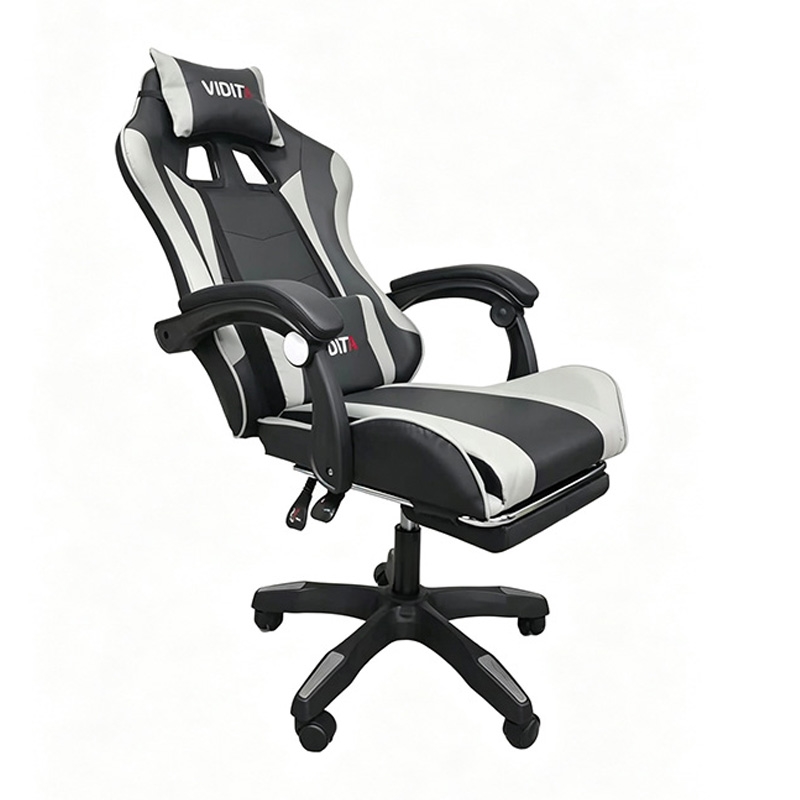 A6060 ΜΑΥΡΟ/ΓΚΡΙ ΠΟΛΥΘΡΟΝΑ GAMING/ΜΕ ΥΠΟΠΟΔΙΟ 64X62X113-121εκ.