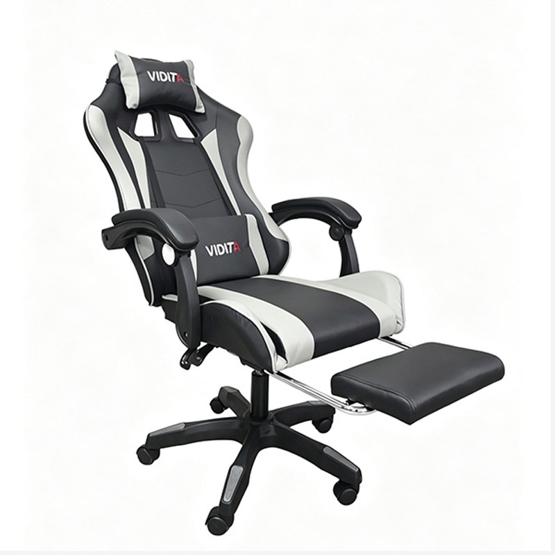 A6060 ΜΑΥΡΟ/ΓΚΡΙ ΠΟΛΥΘΡΟΝΑ GAMING/ΜΕ ΥΠΟΠΟΔΙΟ 64X62X113-121εκ.